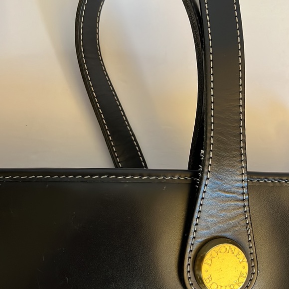 Dooney & Bourke Vintage Cabriolet Black Perforated Leather Top Zip Tote Bag - Picture 12 of 14